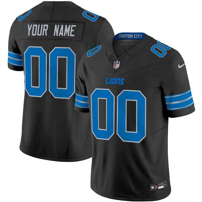 Mens Detroit Lions Active Player Custom Black 2024 F.U.S.E. 2nd Alternate Vapor Limited Football Stitched Jersey